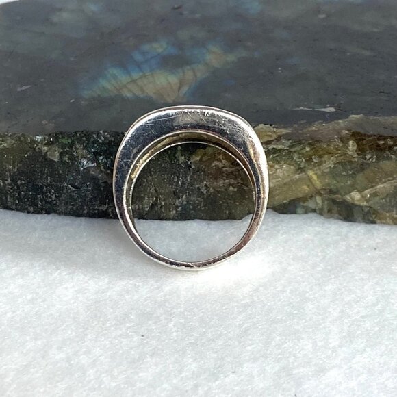 Sterling Silver 925 Marcasite 14MM Wide Band Statement Ring Size 7.5 - Picture 8 of 16